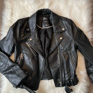Zara faux leather moto jacket